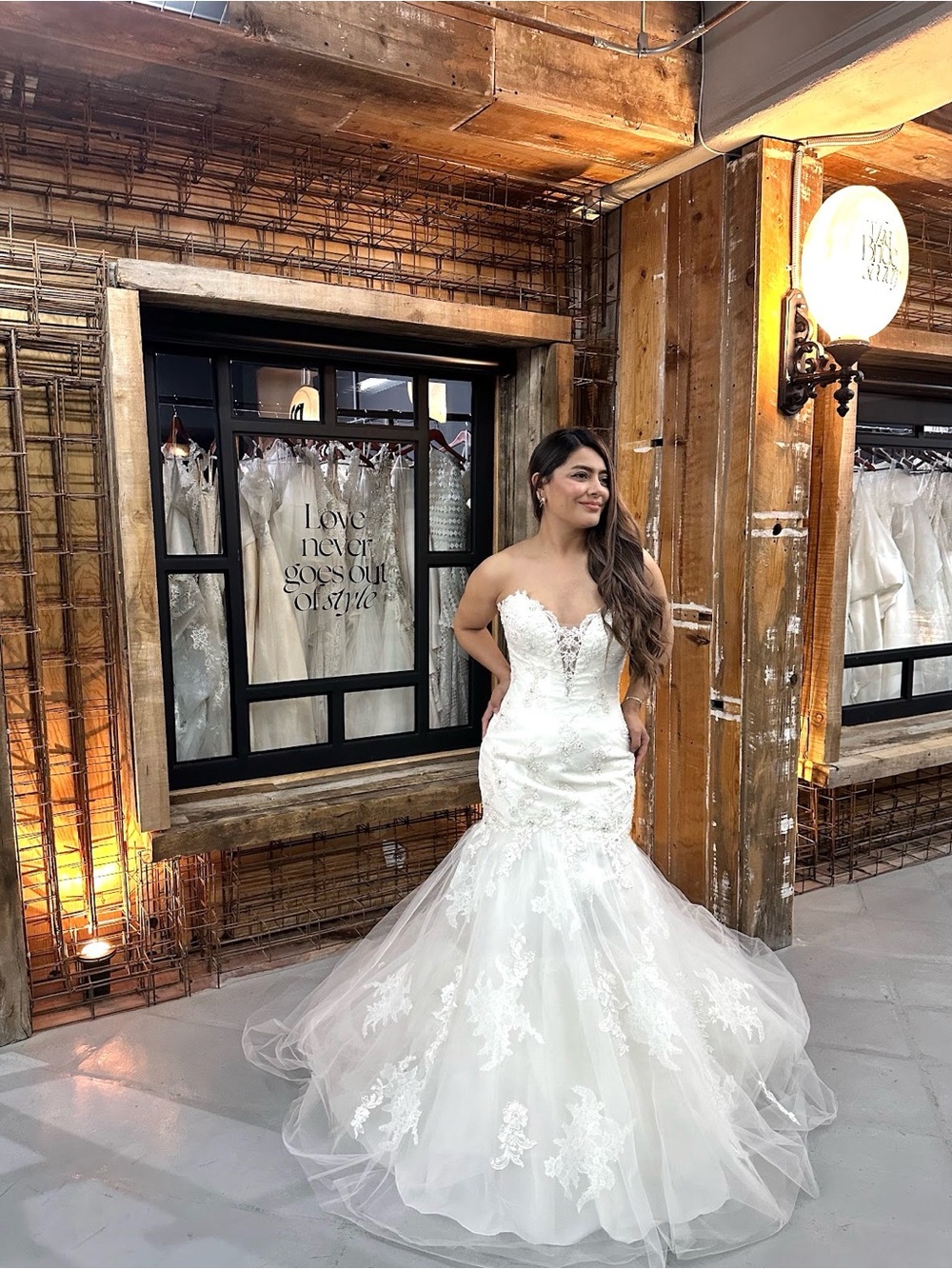 Strapless Mermaid Lace Wedding Gown in Ivory